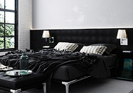 черный цвет в интерьере спальни