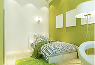 Зеленый цвет в спальне