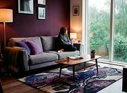 Синий цвет в гостиной