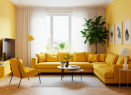 Бирбзовый цвет в гостиной